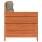 vidaXL Canapea grădină cotieră cu perne, maro ceruit, lemn masiv pin vidaXL Canapea grădină cotieră cu perne, maro ceruit, lemn masiv pin