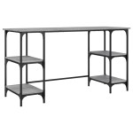 vidaXL Birou, gri sonoma, 140x50x75 cm, metal și lemn prelucrat