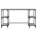 vidaXL Birou, gri sonoma, 140x50x75 cm, metal și lemn prelucrat