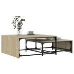 vidaXL Mese suprapuse de cafea 2 buc. lemn prelucrat/metal vidaXL Mese suprapuse de cafea 2 buc. lemn prelucrat/metal