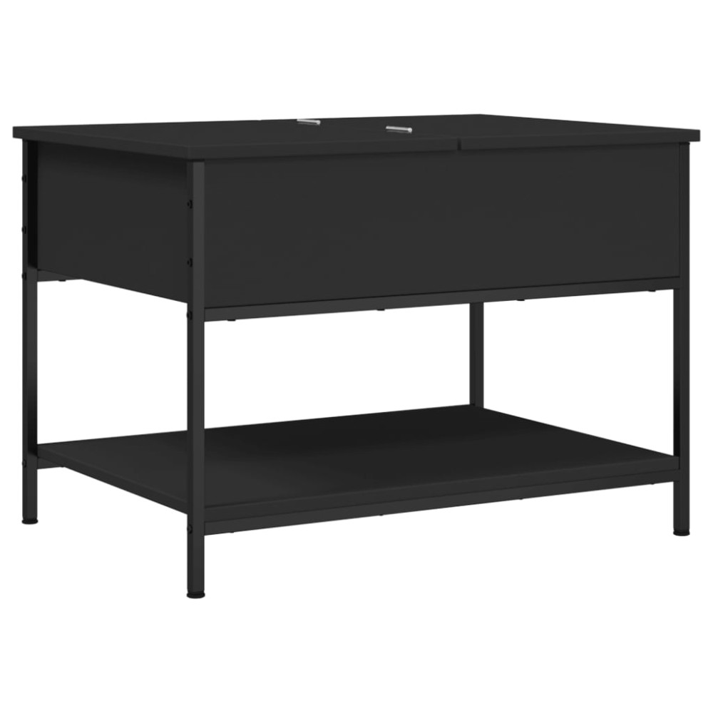 vidaXL Măsuță de cafea, negru, 70x50x50 cm, lemn prelucrat și metal