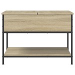 vidaXL Măsuță de cafea, 70x50x50 cm, lemn prelucrat și metal vidaXL Măsuță de cafea, 70x50x50 cm, lemn prelucrat și metal