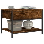 vidaXL Măsuță de cafea, 70x50x50 cm, lemn prelucrat și metal vidaXL Măsuță de cafea, 70x50x50 cm, lemn prelucrat și metal