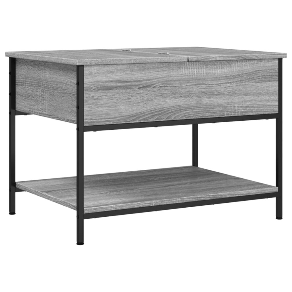 vidaXL Măsuță de cafea sonoma gri 70x50x50 cm lemn prelucrat și metal