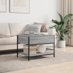 vidaXL Măsuță de cafea sonoma gri 70x50x50 cm lemn prelucrat și metal