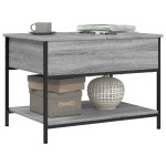 vidaXL Măsuță de cafea sonoma gri 70x50x50 cm lemn prelucrat și metal