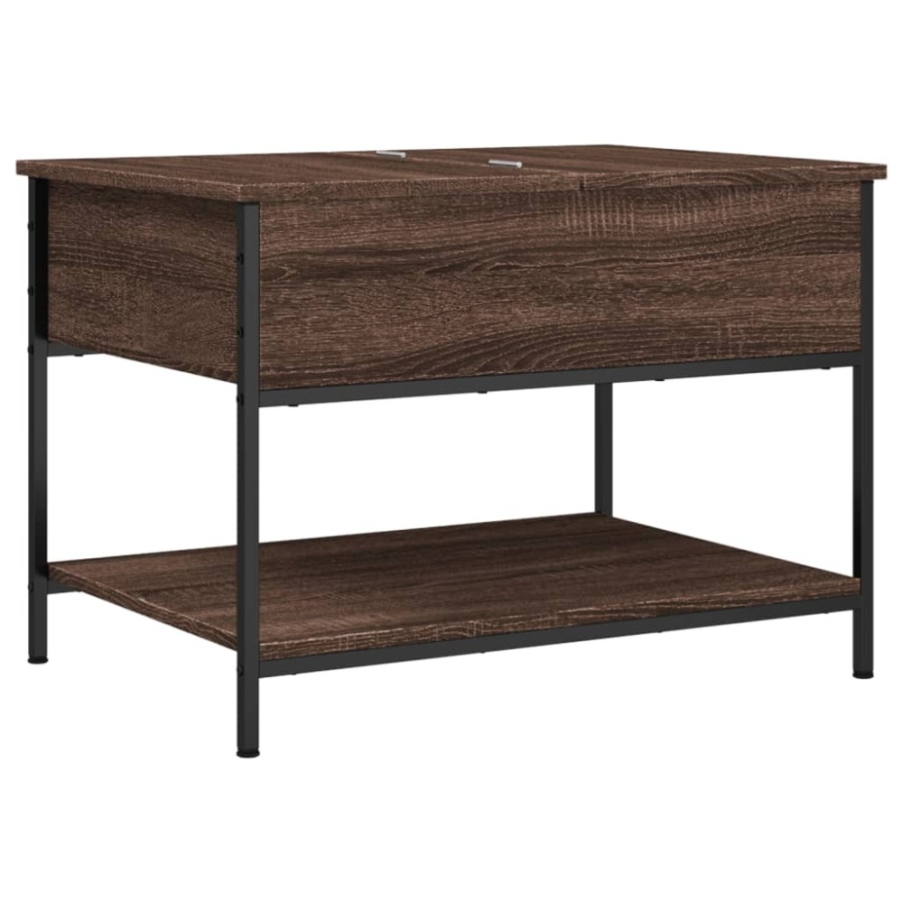 vidaXL Măsuță de cafea stejar maro 70x50x50 cm lemn prelucrat și metal