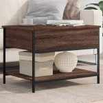 vidaXL Măsuță de cafea stejar maro 70x50x50 cm lemn prelucrat și metal vidaXL Măsuță de cafea stejar maro 70x50x50 cm lemn prelucrat și metal