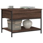 vidaXL Măsuță de cafea stejar maro 70x50x50 cm lemn prelucrat și metal vidaXL Măsuță de cafea stejar maro 70x50x50 cm lemn prelucrat și metal