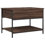 vidaXL Măsuță de cafea stejar maro 70x50x50 cm lemn prelucrat și metal vidaXL Măsuță de cafea stejar maro 70x50x50 cm lemn prelucrat și metal