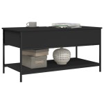vidaXL Măsuță de cafea, negru, 100x50x50 cm, lemn prelucrat și metal