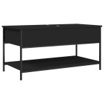 vidaXL Măsuță de cafea, negru, 100x50x50 cm, lemn prelucrat și metal