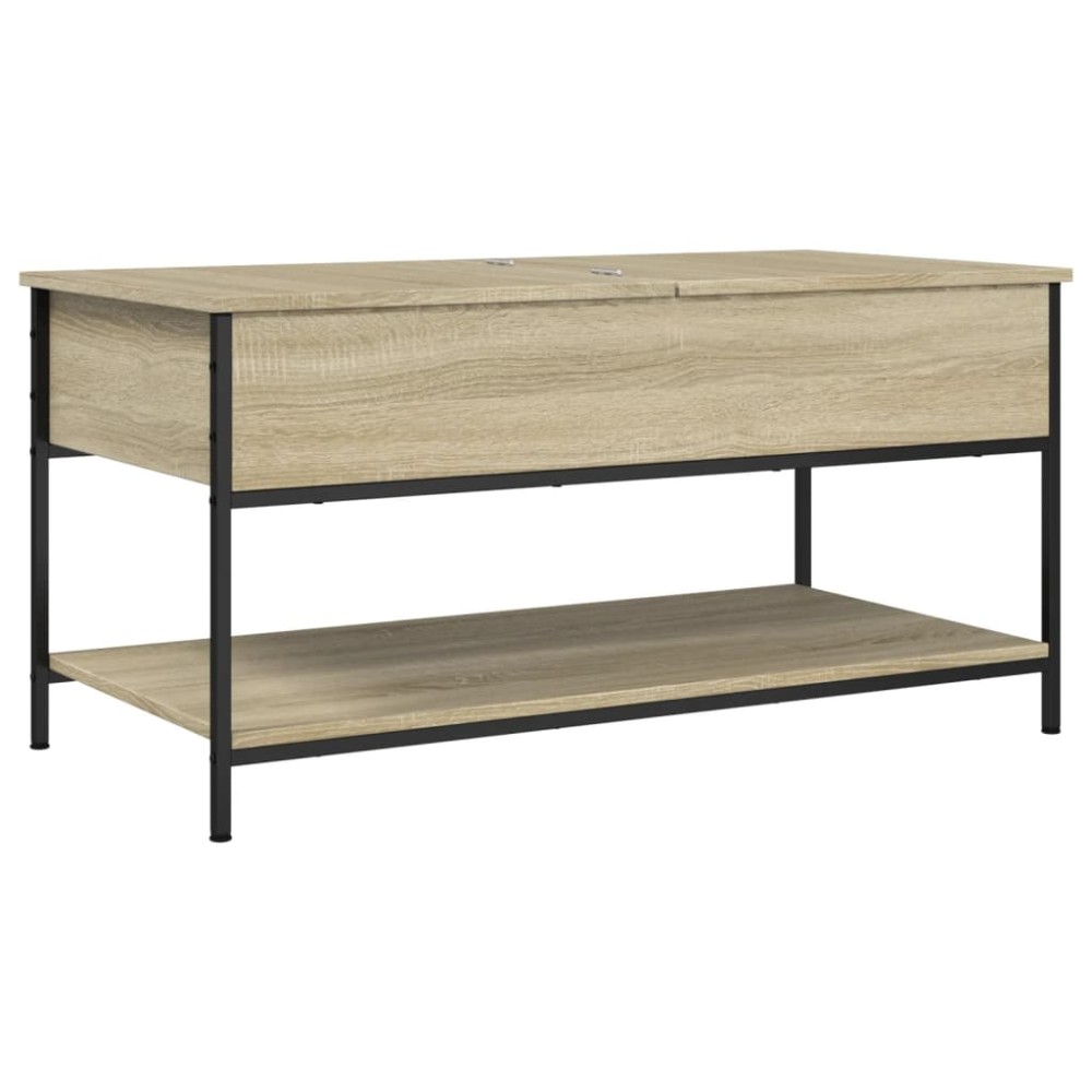 vidaXL Măsuță de cafea stejar sonoma 100x50x50 cm lemn prelucrat/metal