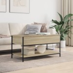 vidaXL Măsuță de cafea stejar sonoma 100x50x50 cm lemn prelucrat/metal vidaXL Măsuță de cafea stejar sonoma 100x50x50 cm lemn prelucrat/metal