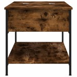 vidaXL Măsuță de cafea stejar fumuriu 100x50x50cm lemn prelucrat/metal
