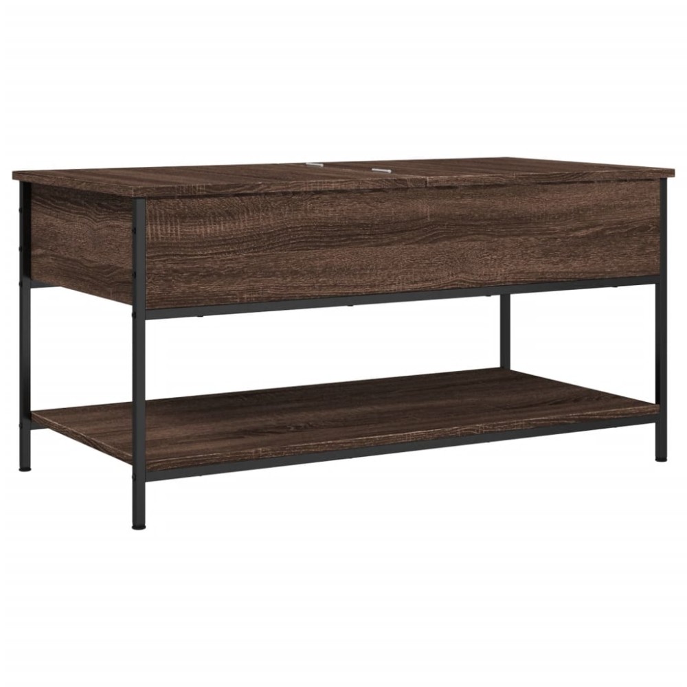 vidaXL Măsuță de cafea stejar maro 100x50x50 cm lemn prelucrat/metal