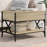 vidaXL Măsuță de cafea, 70x50x50 cm, lemn prelucrat și metal