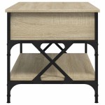 vidaXL Măsuță de cafea stejar sonoma 100x50x50 cm lemn prelucrat/metal