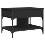 vidaXL Măsuță de cafea, negru, 70x50x50 cm, lemn prelucrat și metal vidaXL Măsuță de cafea, negru, 70x50x50 cm, lemn prelucrat și metal