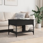 vidaXL Măsuță de cafea, negru, 70x50x50 cm, lemn prelucrat și metal vidaXL Măsuță de cafea, negru, 70x50x50 cm, lemn prelucrat și metal