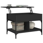 vidaXL Măsuță de cafea, negru, 70x50x50 cm, lemn prelucrat și metal vidaXL Măsuță de cafea, negru, 70x50x50 cm, lemn prelucrat și metal