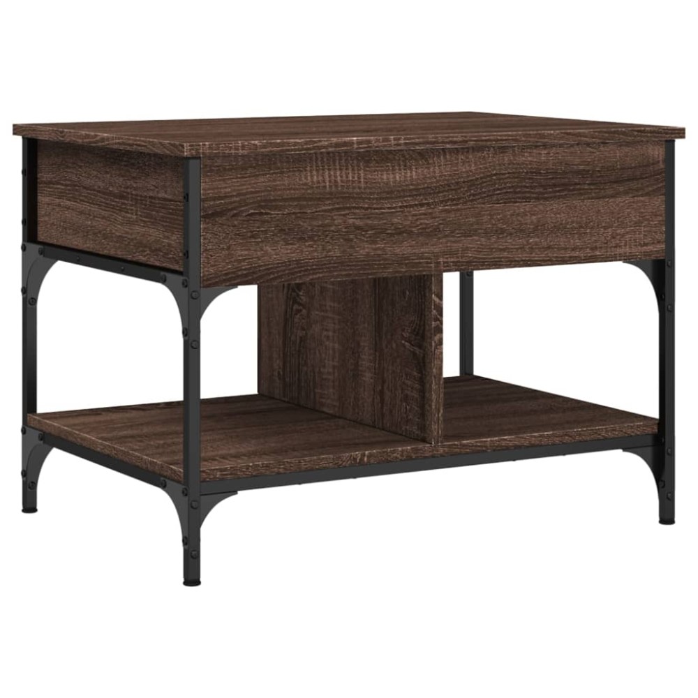 vidaXL Măsuță de cafea stejar maro 70x50x50 cm lemn prelucrat și metal