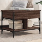 vidaXL Măsuță de cafea stejar maro 70x50x50 cm lemn prelucrat și metal vidaXL Măsuță de cafea stejar maro 70x50x50 cm lemn prelucrat și metal