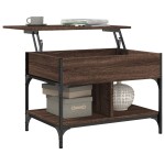 vidaXL Măsuță de cafea stejar maro 70x50x50 cm lemn prelucrat și metal vidaXL Măsuță de cafea stejar maro 70x50x50 cm lemn prelucrat și metal