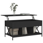 vidaXL Măsuță de cafea, negru, 100x50x50 cm, lemn prelucrat și metal