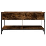 vidaXL Măsuță de cafea stejar fumuriu 100x50x50cm lemn prelucrat/metal