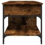 vidaXL Măsuță de cafea stejar fumuriu 100x50x50cm lemn prelucrat/metal