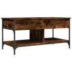 vidaXL Măsuță de cafea stejar fumuriu 100x50x50cm lemn prelucrat/metal