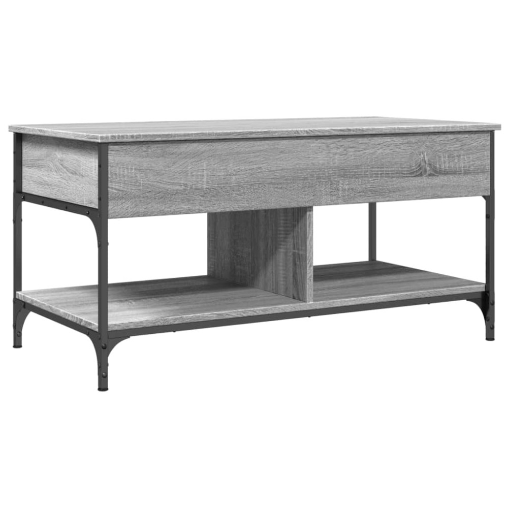 vidaXL Măsuță de cafea gri sonoma 100x50x50 cm lemn prelucrat și metal