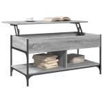 vidaXL Măsuță de cafea gri sonoma 100x50x50 cm lemn prelucrat și metal