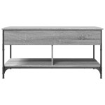 vidaXL Măsuță de cafea gri sonoma 100x50x50 cm lemn prelucrat și metal
