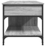 vidaXL Măsuță de cafea gri sonoma 100x50x50 cm lemn prelucrat și metal
