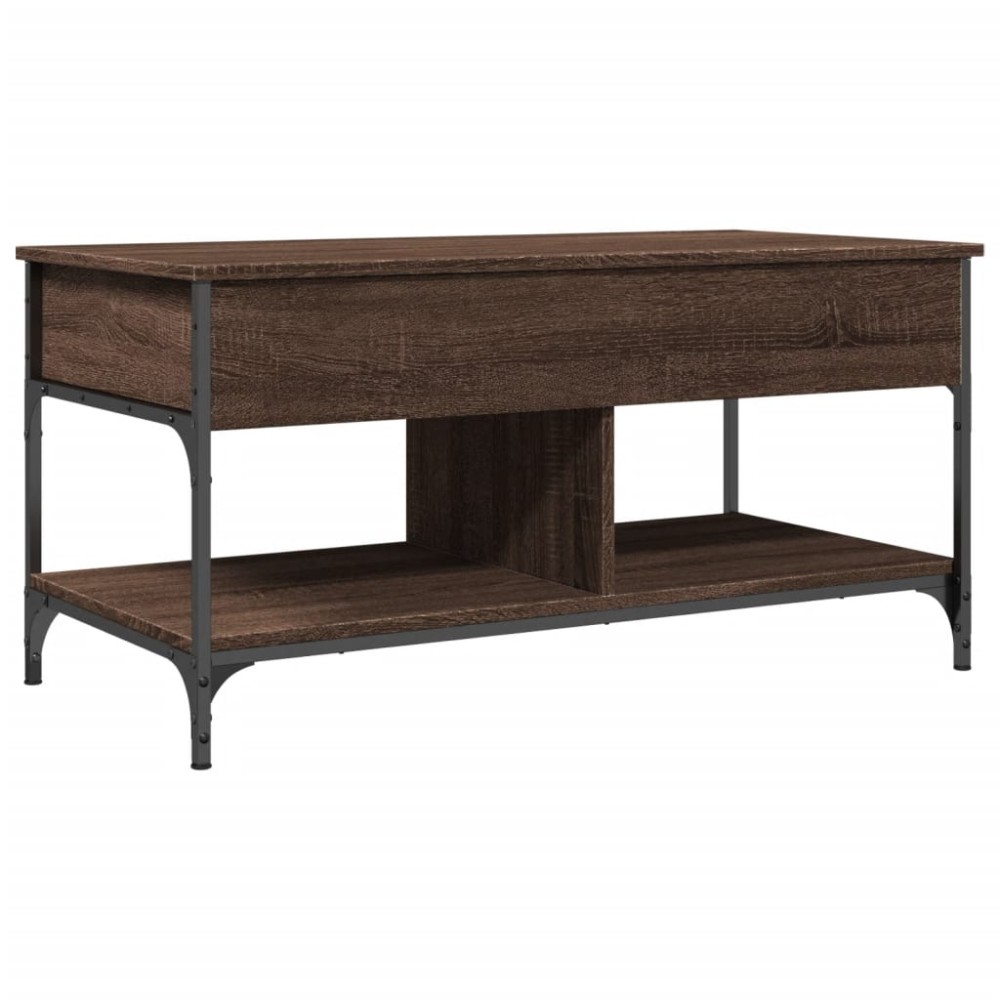 vidaXL Măsuță de cafea stejar maro 100x50x50 cm lemn prelucrat/metal