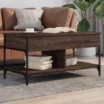 vidaXL Măsuță de cafea stejar maro 100x50x50 cm lemn prelucrat/metal vidaXL Măsuță de cafea stejar maro 100x50x50 cm lemn prelucrat/metal