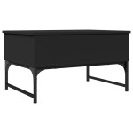 vidaXL Măsuță de cafea, negru, 70x50x40 cm, lemn prelucrat și metal vidaXL Măsuță de cafea, negru, 70x50x40 cm, lemn prelucrat și metal