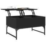 vidaXL Măsuță de cafea, negru, 70x50x40 cm, lemn prelucrat și metal vidaXL Măsuță de cafea, negru, 70x50x40 cm, lemn prelucrat și metal