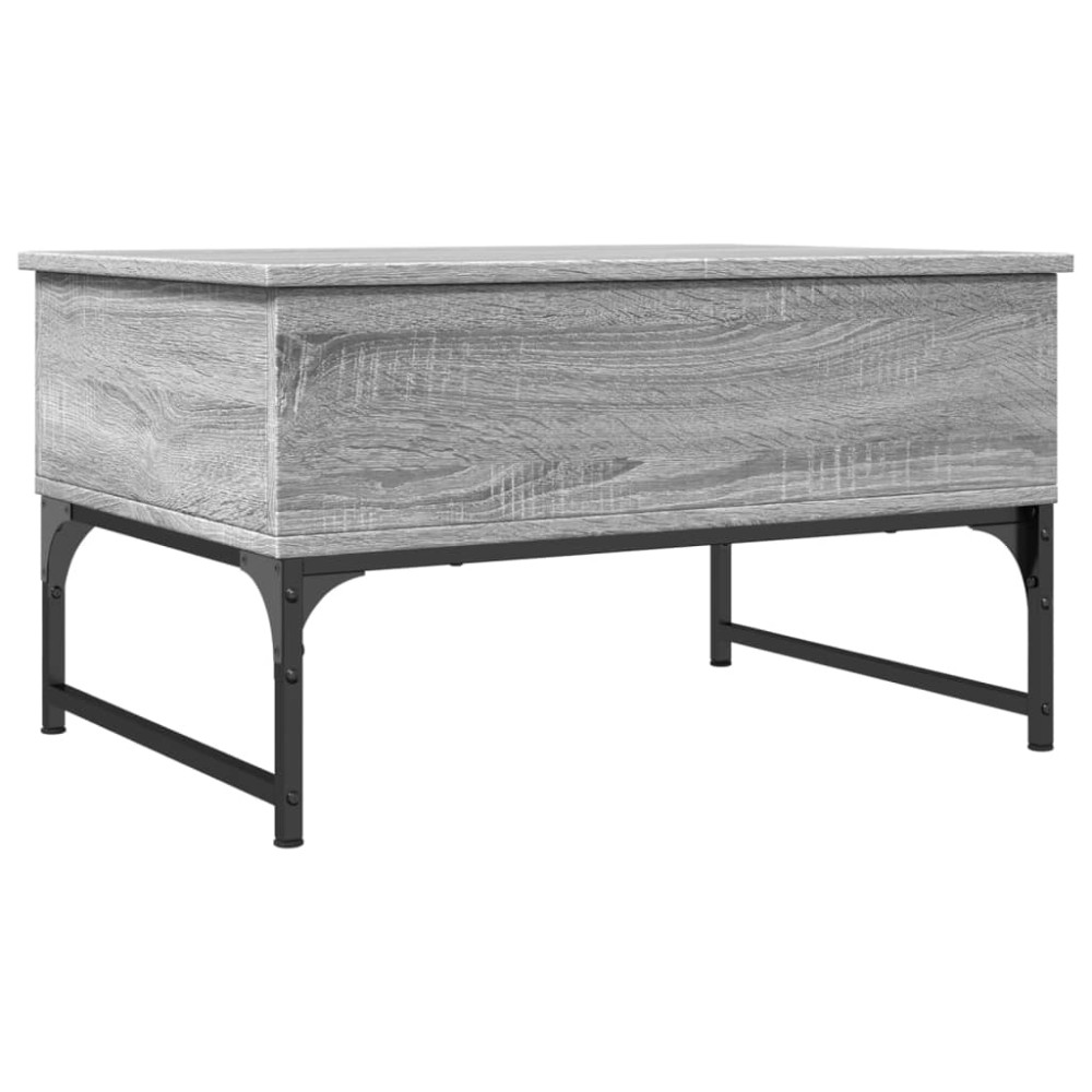 vidaXL Măsuță de cafea, gri sonoma 70x50x40 cm lemn prelucrat și metal