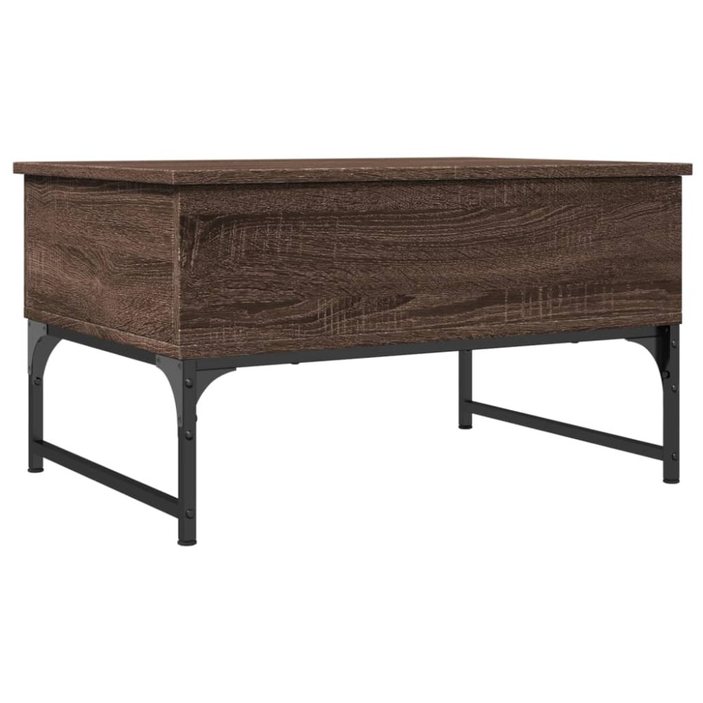 vidaXL Măsuță de cafea stejar maro 70x50x40 cm lemn prelucrat și metal