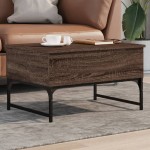 vidaXL Măsuță de cafea stejar maro 70x50x40 cm lemn prelucrat și metal vidaXL Măsuță de cafea stejar maro 70x50x40 cm lemn prelucrat și metal