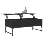 vidaXL Măsuță de cafea, negru, 100x50x40 cm, lemn prelucrat și metal vidaXL Măsuță de cafea, negru, 100x50x40 cm, lemn prelucrat și metal