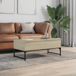 vidaXL Măsuță de cafea stejar sonoma 100x50x40 cm lemn prelucrat/metal vidaXL Măsuță de cafea stejar sonoma 100x50x40 cm lemn prelucrat/metal