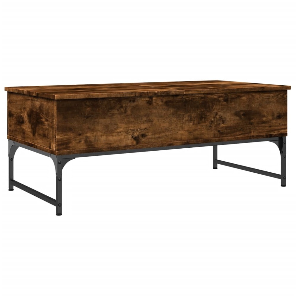 vidaXL Măsuță de cafea stejar fumuriu 100x50x40cm lemn prelucrat/metal
