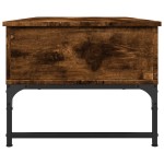 vidaXL Măsuță de cafea stejar fumuriu 100x50x40cm lemn prelucrat/metal