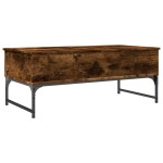 vidaXL Măsuță de cafea stejar fumuriu 100x50x40cm lemn prelucrat/metal