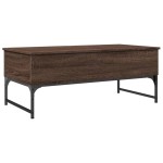 vidaXL Măsuță de cafea, stejar maro, 100x50x40cm, lemn prelucrat/metal vidaXL Măsuță de cafea, stejar maro, 100x50x40cm, lemn prelucrat/metal
