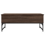 vidaXL Măsuță de cafea, stejar maro, 100x50x40cm, lemn prelucrat/metal vidaXL Măsuță de cafea, stejar maro, 100x50x40cm, lemn prelucrat/metal